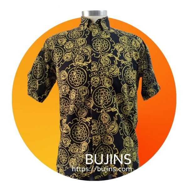 Menu0027s Short Sleeves Cotton Batik Tuah Design - S / XL - Benang